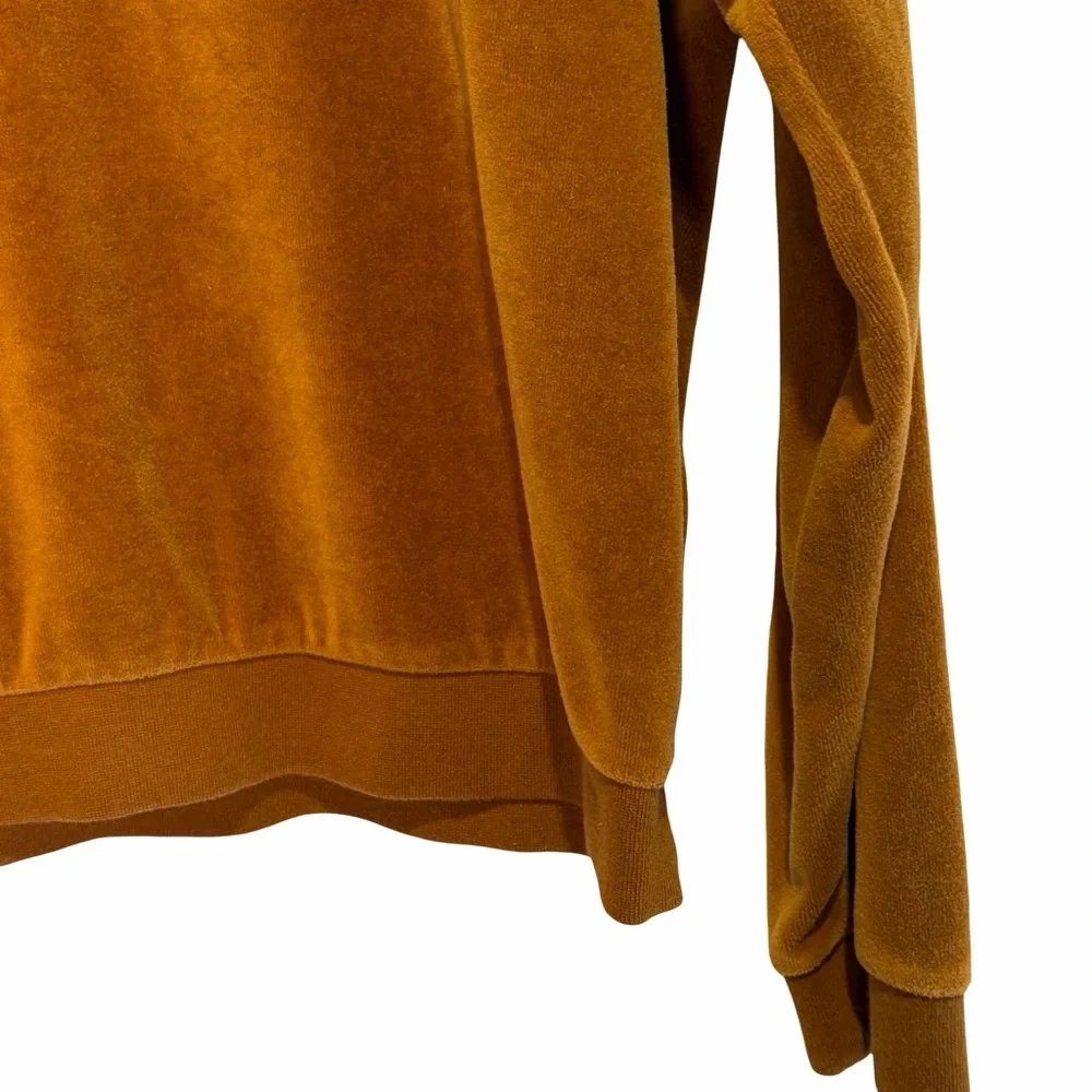 GAP Velour Crewneck Sweatshirt Velvet in Bright Brown, Size S - Picture 5 of 12